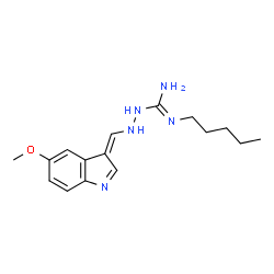 ChemSpider 2D Image | 1-[(5-methoxy-3-indolylidene)methylamino]-2-pentylguanidine | C16H23N5O