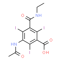 ChemSpider 2D Image | 3-Acetamido-5-(ethylcarbamoyl)-2,4,6-triiodobenzoic acid | C12H11I3N2O4