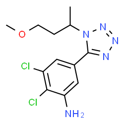 ChemSpider 2D Image | 2,3-Dichloro-5-[1-(4-methoxy-2-butanyl)-1H-tetrazol-5-yl]aniline | C12H15Cl2N5O