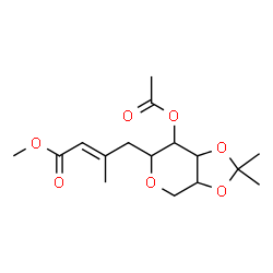 ChemSpider 2D Image | 2-O-Acetyl-1,5-anhydro-3,4-O-isopropylidene-1-[(2E)-4-methoxy-2-methyl-4-oxo-2-buten-1-yl]pentitol | C16H24O7