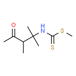 ChemSpider 2D Image | Methyl (2,3-dimethyl-4-oxo-2-pentanyl)carbamodithioate | C9H17NOS2