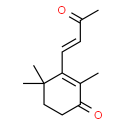 ChemSpider 2D Image | 2,4,4-trimethyl-3-(3-oxo-1-butenyl)cyclohex-2-en-1-one | C13H18O2