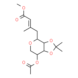 ChemSpider 2D Image | 4-O-Acetyl-1,5-anhydro-2,3-O-isopropylidene-1-[(2E)-4-methoxy-2-methyl-4-oxo-2-buten-1-yl]pentitol | C16H24O7