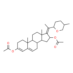 ChemSpider 2D Image | (17Z)-22,27-Epoxycholesta-3,5,17-triene-3,16-diyl diacetate | C31H44O5