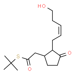 ChemSpider 2D Image | S-(tert-Butyl) (2-[(2Z)-5-hydroxy-2-pentenyl]-3-oxocyclopentyl)ethanethioate | C16H26O3S