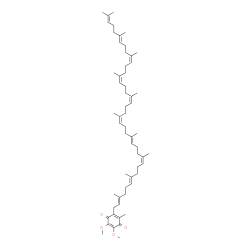 ChemSpider 2D Image | 2-[(2E,6E,10Z,14E,18Z,22Z,26Z,30Z,34E)-3,7,11,15,19,23,27,31,35,39-Decamethyl-2,6,10,14,18,22,26,30,34,38-tetracontadecaenyl]-5,6-dimethoxy-3-methylbenzo-1,4-quinone | C59H90O4