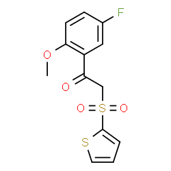 ChemSpider 2D Image | 1-(5-Fluoro-2-methoxyphenyl)-2-(2-thienylsulfonyl)ethanone | C13H11FO4S2
