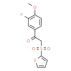 ChemSpider 2D Image | 1-(3-Fluoro-4-methoxyphenyl)-2-(2-thienylsulfonyl)ethanone | C13H11FO4S2