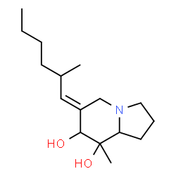 ChemSpider 2D Image | (6E)-8-Methyl-6-(2-methylhexylidene)octahydro-7,8-indolizinediol | C16H29NO2