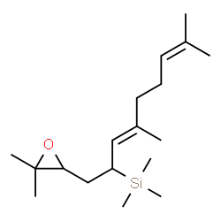 ChemSpider 2D Image | [1-(3,3-Dimethyloxiran-2-ylmethyl)-3,7-dimethylocta-2,6-dienyl]trimethylsilane | C18H34OSi