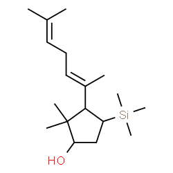 ChemSpider 2D Image | 3-(1,5-Dimethyl-hexa-1,4-dienyl)-2,2-dimethyl-4-trimethylsilylcyclopentanol | C18H34OSi
