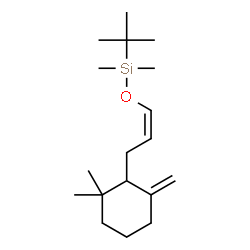 ChemSpider 2D Image | t-Butyl-[3-(2,2-dimethyl-6-methylenecyclohexyl)propenyloxy]dimethylsilane | C18H34OSi