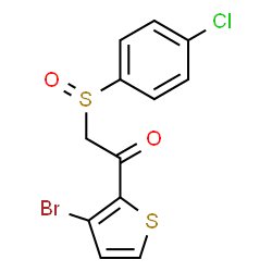 ChemSpider 2D Image | 1-(3-Bromo-2-thienyl)-2-[(4-chlorophenyl)sulfinyl]ethanone | C12H8BrClO2S2