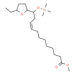 ChemSpider 2D Image | Methyl (9Z)-12-(5-ethyltetrahydro-2-furanyl)-12-[(trimethylsilyl)oxy]-9-dodecenoate  | C22H42O4Si