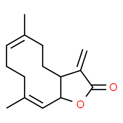 ChemSpider 2D Image | (6Z,10Z)-6,10-Dimethyl-3-methylene-3a,4,5,8,9,11a-hexahydrocyclodeca[b]furan-2(3H)-one | C15H20O2