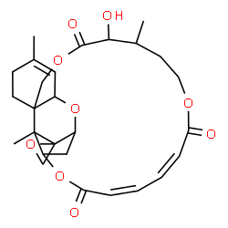 ChemSpider 2D Image | (18'Z,20'Z)-12'-Hydroxy-5',13',25'-trimethyl-11'H,17'H,22'H-spiro[oxirane-2,26'-[2,10,16,23]tetraoxatetracyclo[22.2.1.0~3,8~.0~8,25~]heptacosa[4,18,20]triene]-11',17',22'-trione | C27H34O9