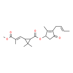ChemSpider 2D Image | 3-(3-methoxy-2-methyl-3-oxo-1-propenyl)-2,2-dimethylcyclopropanecarboxylic acid 3-(2-butenyl)-2-methyl-4-oxo-2-cyclopenten-1-yl ester | C21H28O5