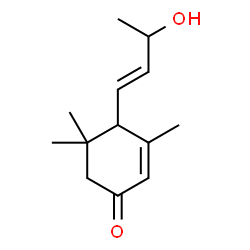 ChemSpider 2D Image | 2-Cyclohexen-1-one, 4-(3-hydroxy-1-butenyl)-3,5,5-trimethyl- | C13H20O2