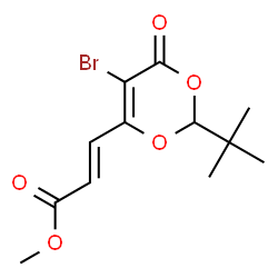 ChemSpider 2D Image | Methyl (2E)-3-[5-bromo-2-(2-methyl-2-propanyl)-4-oxo-4H-1,3-dioxin-6-yl]acrylate | C12H15BrO5