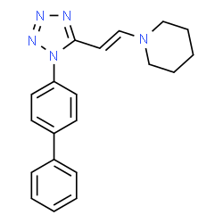 ChemSpider 2D Image | 1-{(E)-2-[1-(4-Biphenylyl)-1H-tetrazol-5-yl]vinyl}piperidine | C20H21N5