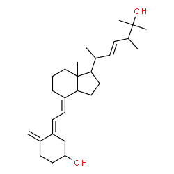 ChemSpider 2D Image | (5E,7E,22E)-9,10-Secoergosta-5,7,10,22-tetraene-3,25-diol  | C28H44O2