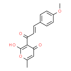 ChemSpider 2D Image | 2-Hydroxy-3-[(2E)-3-(4-methoxyphenyl)-2-propenoyl]-6-methyl-4H-pyran-4-one | C16H14O5