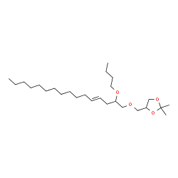 ChemSpider 2D Image | 1,3-Dioxolane, 4-[[(2-butoxy-4-hexadecenyl)oxy]methyl]-2,2-dimethyl- | C26H50O4
