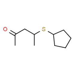 ChemSpider 2D Image | 4-(Cyclopentylsulfanyl)-2-pentanone | C10H18OS
