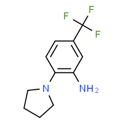 ChemSpider 2D Image | 2-(1-Pyrrolidinyl)-5-(trifluoromethyl)aniline | C11H13F3N2