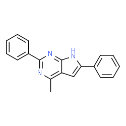 ChemSpider 2D Image | 4-Methyl-2,6-diphenyl-7H-pyrrolo[2,3-d]pyrimidine | C19H15N3