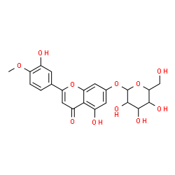 ChemSpider 2D Image | 5-Hydroxy-2-(3-hydroxy-4-methoxyphenyl)-4-oxo-4H-chromen-7-yl hexopyranoside | C22H22O11