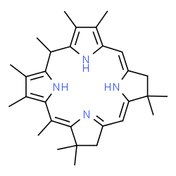 ChemSpider 2D Image | 2,2,7,7,12,13,15,17,18,20-Decamethyl-2,3,7,8,15,24-hexahydroporphyrin | C30H40N4