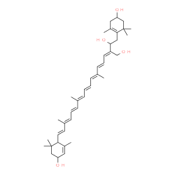 ChemSpider 2D Image | .beta.,.epsilon.-Carotene-3,3',8,19-tetrol, 7,8-dihydro- | C40H58O4