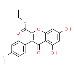 ChemSpider 2D Image | 2-CARBETHOXY-5,7-DIHYDROXY-4'-METHOXYISOFLAVONE | C19H16O7