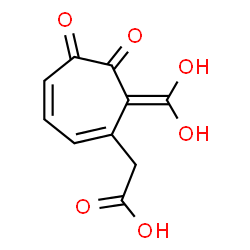 ChemSpider 2D Image | [7-(Dihydroxymethylene)-5,6-dioxo-1,3-cycloheptadien-1-yl]acetic acid | C10H8O6