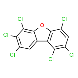 ChemSpider 2D Image | 1,2,4,6,7,8-HEXACHLORODIBENZOFURAN | C12H2Cl6O