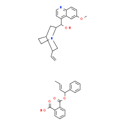 ChemSpider 2D Image | 2-({[(2E)-1-Phenyl-2-buten-1-yl]oxy}carbonyl)benzoic acid - 6'-methoxycinchonan-9-ol (1:1) | C38H40N2O6