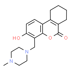 ChemSpider 2D Image | 3-Hydroxy-4-[(4-methyl-1-piperazinyl)methyl]-7,8,9,10-tetrahydro-6H-benzo[c]chromen-6-one | C19H24N2O3