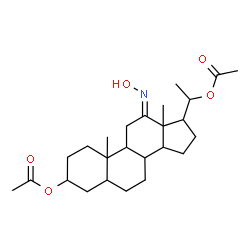 ChemSpider 2D Image | (12E)-12-(Hydroxyimino)pregnane-3,20-diyl diacetate | C25H39NO5