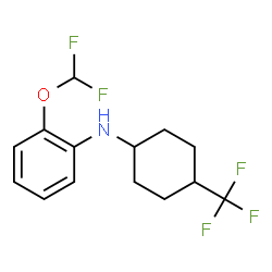 ChemSpider 2D Image | 2-(Difluoromethoxy)-N-[4-(trifluoromethyl)cyclohexyl]aniline | C14H16F5NO