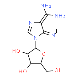 ChemSpider 2D Image | (4E)-5-(Diaminomethylene)-3-pentofuranosyl-3,5-dihydro-4H-imidazol-4-imine | C9H15N5O4
