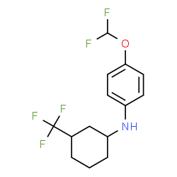 ChemSpider 2D Image | 4-(Difluoromethoxy)-N-[3-(trifluoromethyl)cyclohexyl]aniline | C14H16F5NO