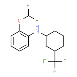 ChemSpider 2D Image | 2-(Difluoromethoxy)-N-[3-(trifluoromethyl)cyclohexyl]aniline | C14H16F5NO