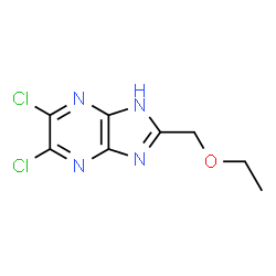 ChemSpider 2D Image | 5,6-Dichloro-2-(ethoxymethyl)-1H-imidazo[4,5-b]pyrazine | C8H8Cl2N4O