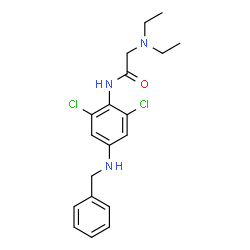 ChemSpider 2D Image | N-[4-(Benzylamino)-2,6-dichlorophenyl]-N~2~,N~2~-diethylglycinamide | C19H23Cl2N3O