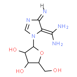ChemSpider 2D Image | (4Z)-5-(Diaminomethylene)-1-pentofuranosyl-1,5-dihydro-4H-imidazol-4-imine | C9H15N5O4