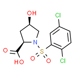ChemSpider 2D Image | (4R)-1-[(2,5-Dichlorophenyl)sulfonyl]-4-hydroxy-D-proline | C11H11Cl2NO5S