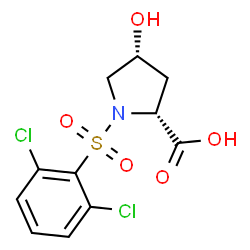 ChemSpider 2D Image | (4R)-1-[(2,6-Dichlorophenyl)sulfonyl]-4-hydroxy-D-proline | C11H11Cl2NO5S