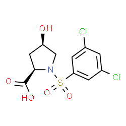 ChemSpider 2D Image | (4R)-1-[(3,5-Dichlorophenyl)sulfonyl]-4-hydroxy-D-proline | C11H11Cl2NO5S
