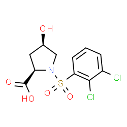 ChemSpider 2D Image | (4R)-1-[(2,3-Dichlorophenyl)sulfonyl]-4-hydroxy-D-proline | C11H11Cl2NO5S